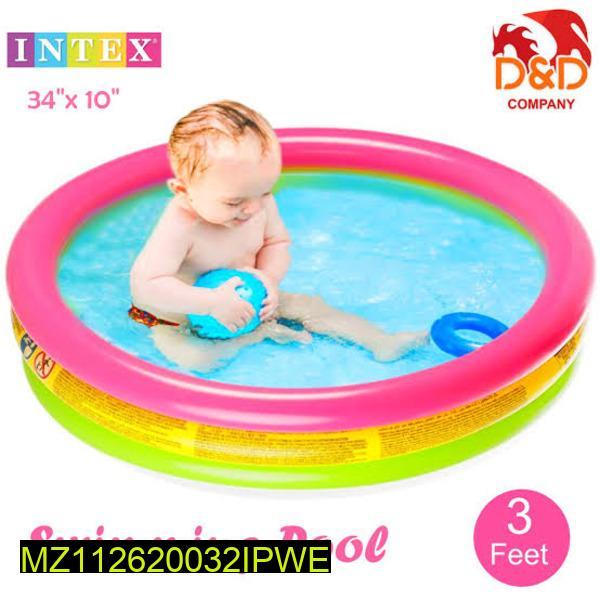 Intex 3 Feet Kids Swimming Pool Pink Green Vinyl