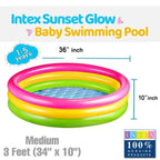 Intex 3 Feet Kids Swimming Pool Pink Green Vinyl