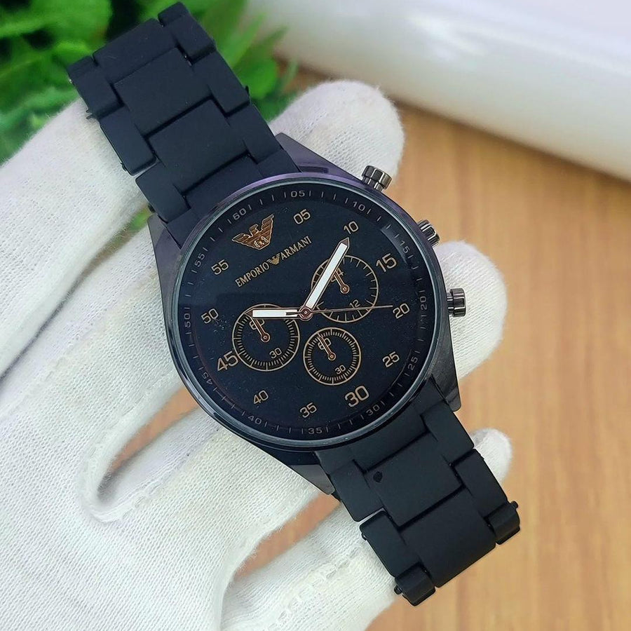 Emporio Armani Chronograph Watch Stainless Steel Black