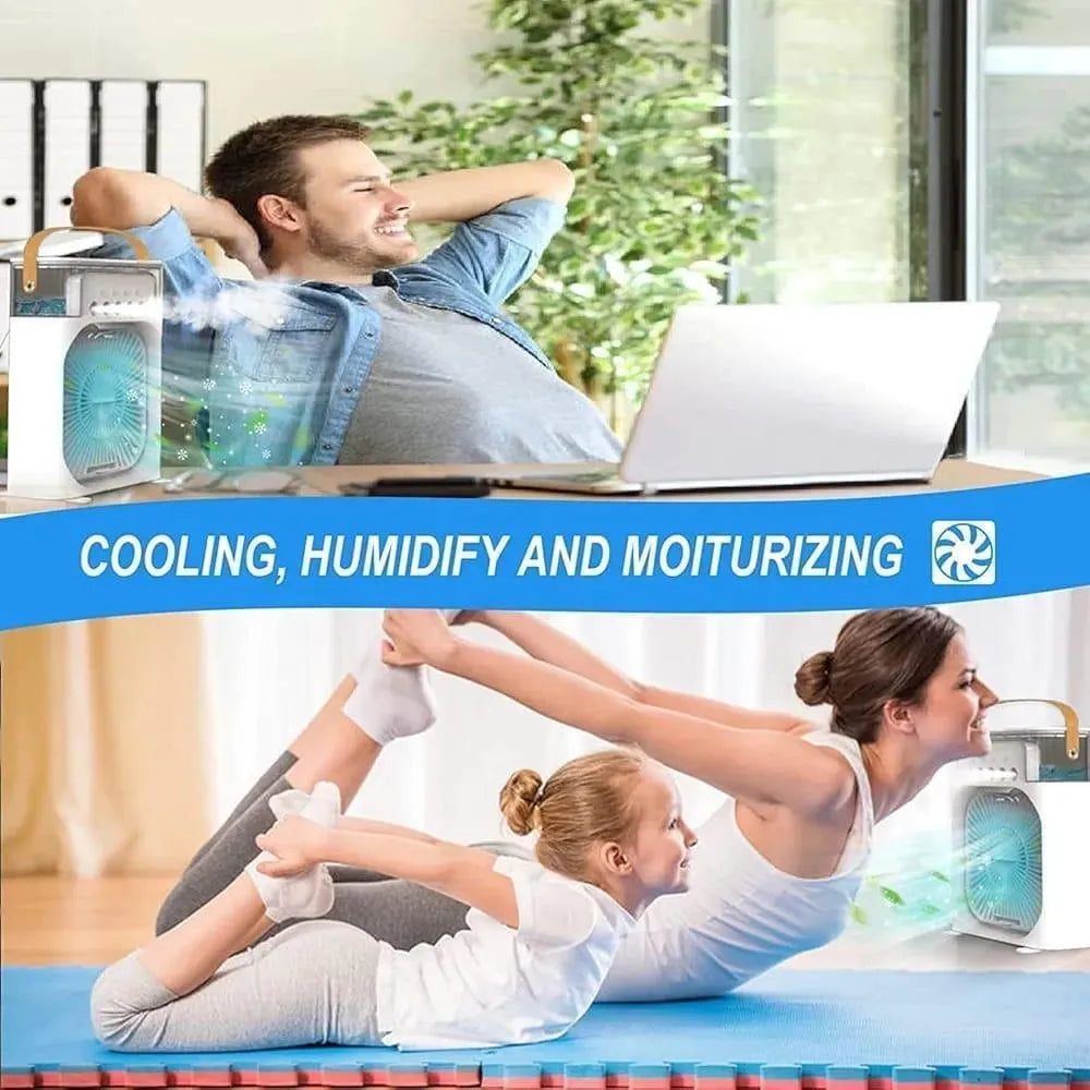 USB Rechargeable Desk Fan with Ice Cooling