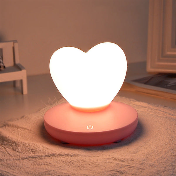 Heart Shaped USB Night Light Pink