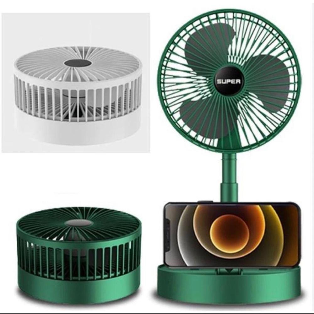 Rechargeable Green Desk Fan 1000mAh Portable