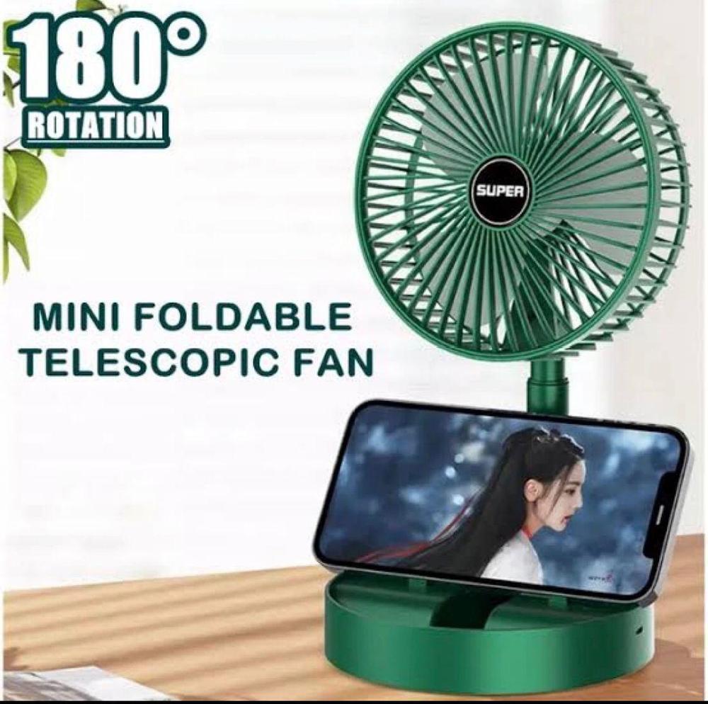 Rechargeable Green Desk Fan 1000mAh Portable