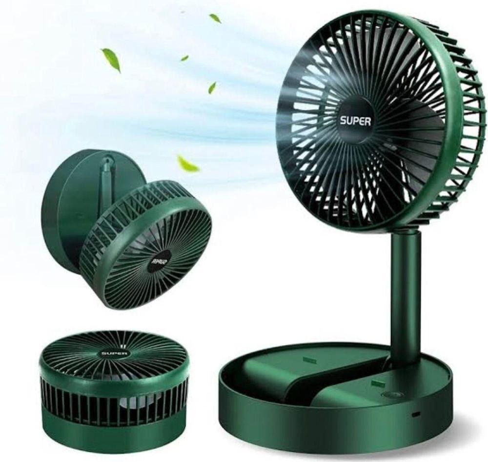Rechargeable Green Desk Fan 1000mAh Portable