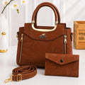 Women's Leather Printed Hand Bag Set
