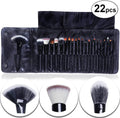 22-Piece Black ABS Makeup Brush Set for Blending & Travel