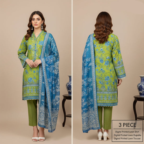 Green Digital Print Lawn 3-Piece Set