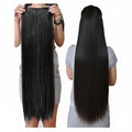 27-inch Black Synthetic Hair Extensions for Daily Wear
