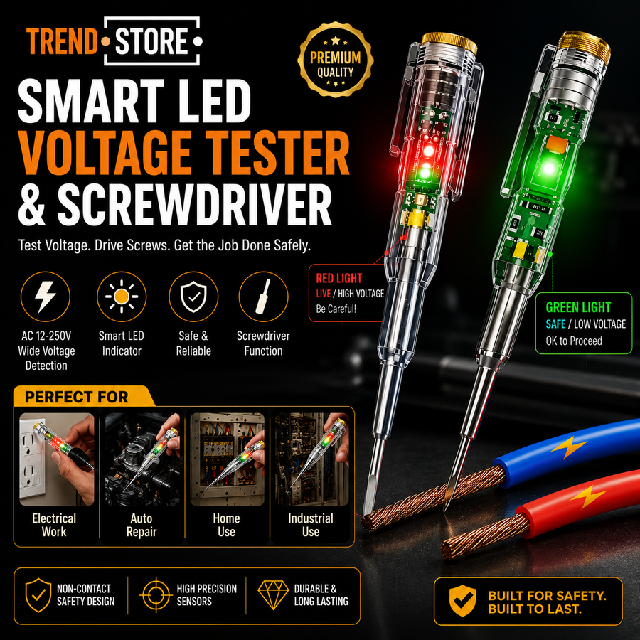 Intelligent LED Voltage Tester Pen & Screwdriver (24–250V)