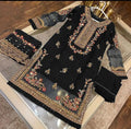 Black Embroidered 3-Piece Women Suit Eid Party Wear