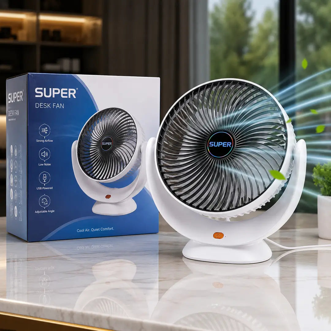 SUPER USB Desk Fan – Portable Mini Cooling Fan with Adjustable Angle