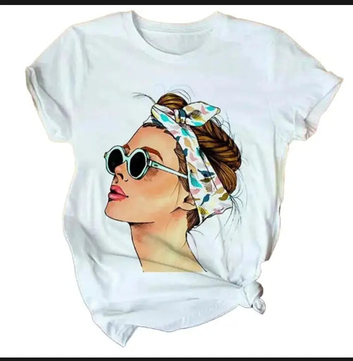1 Pc Women's Stitched Cotton Printed T-Shirt