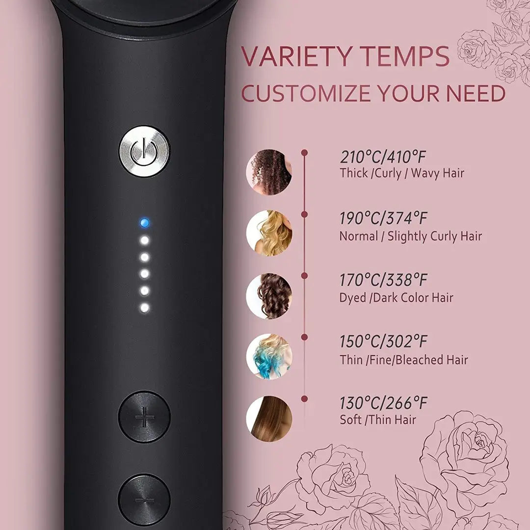 909 Cordless Hair Straightener Brush | USB Rechargeable Hair Straightening Comb | Fast Heating Anti-Scald Hair Styling Brush for Women | Portable Hair Straightener