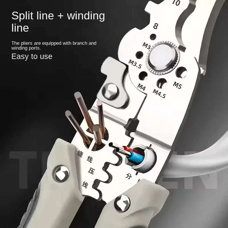 Electrician Wire Stripper Pliers Multi-Function Grey Chrome Vanadium