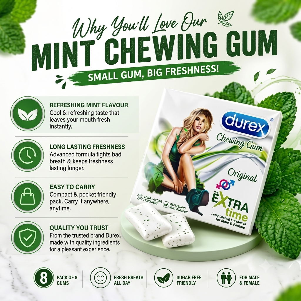 Durex Longtime Mint Chewing Gum Pack