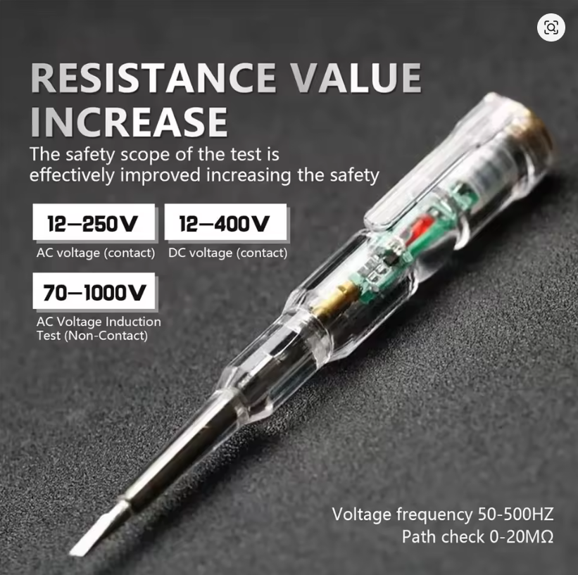 Intelligent LED Voltage Tester Pen & Screwdriver (24–250V)