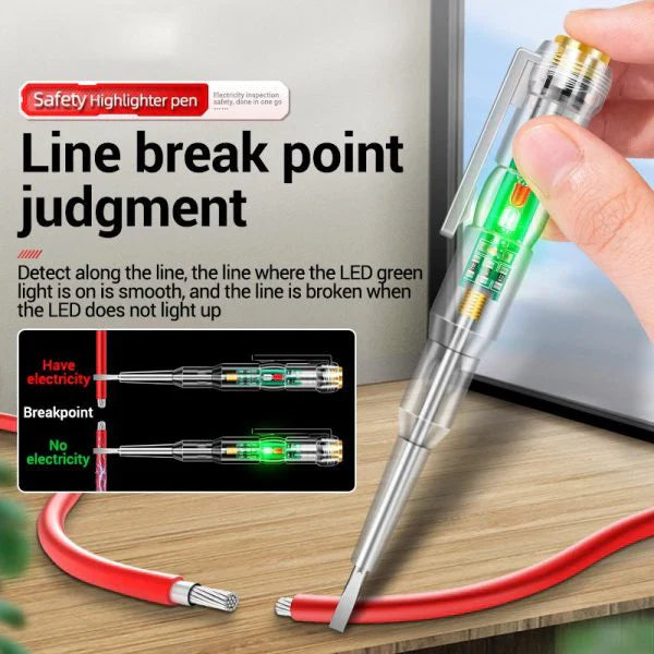Intelligent LED Voltage Tester Pen & Screwdriver (24–250V)