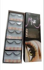 Premium False Eyelashes Black Fiber Pack of 2