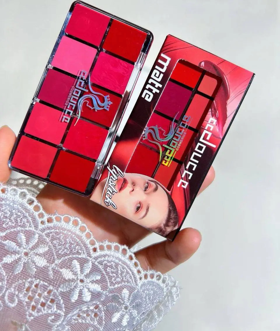 10 In 1 Creamy Lipstick/Blush Palette, High Pigmented, 1 Palette