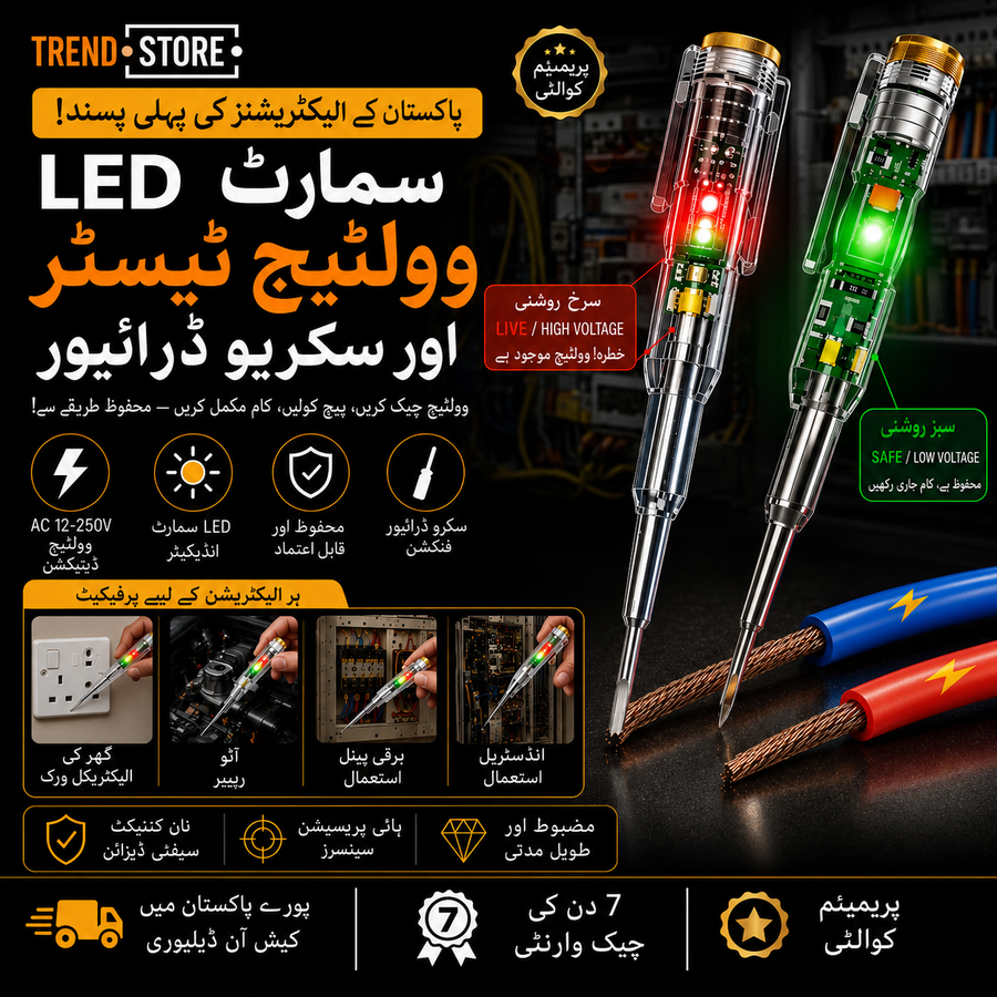 Intelligent LED Voltage Tester Pen & Screwdriver (24–250V)