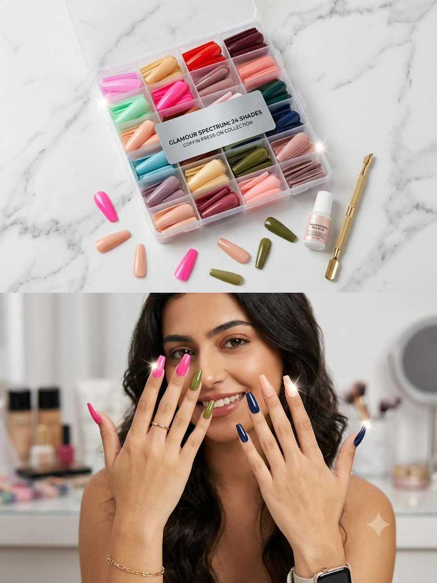 Multicolor Fake Nail Set ABS Plastic 576pcs