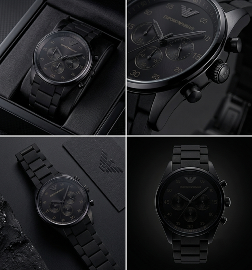 Emporio Armani Chronograph Watch Stainless Steel Black